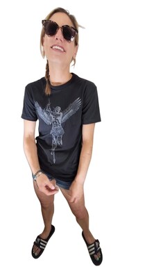 Hand-Printed Protection: The Archangel Unisex T-Shirt - image3